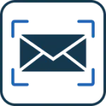 Icon of an envelope in brackets