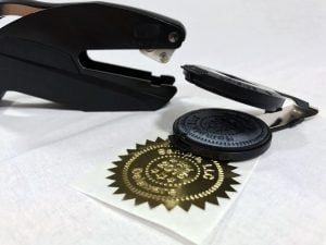 Corporate notary stamp and embossing seal