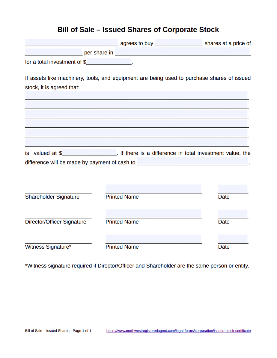 Free Printable Stock Certificates