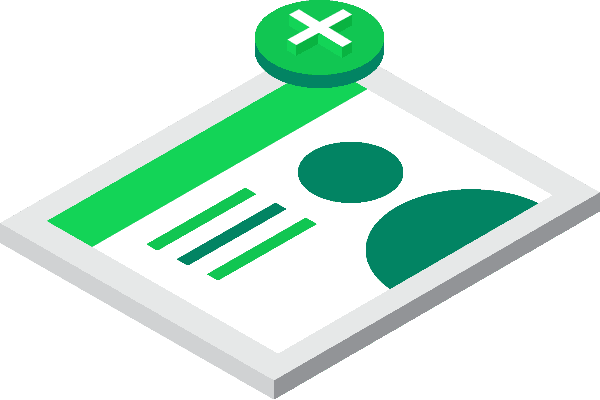A panel showing a simplified representation of a resume with a 