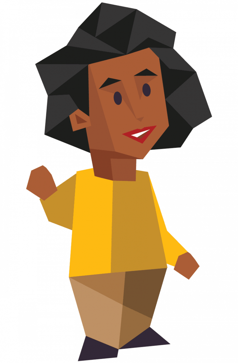 Woman on yellow shirt