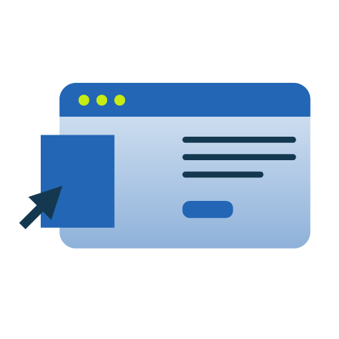 A web page with a few lines of text and a cursor.