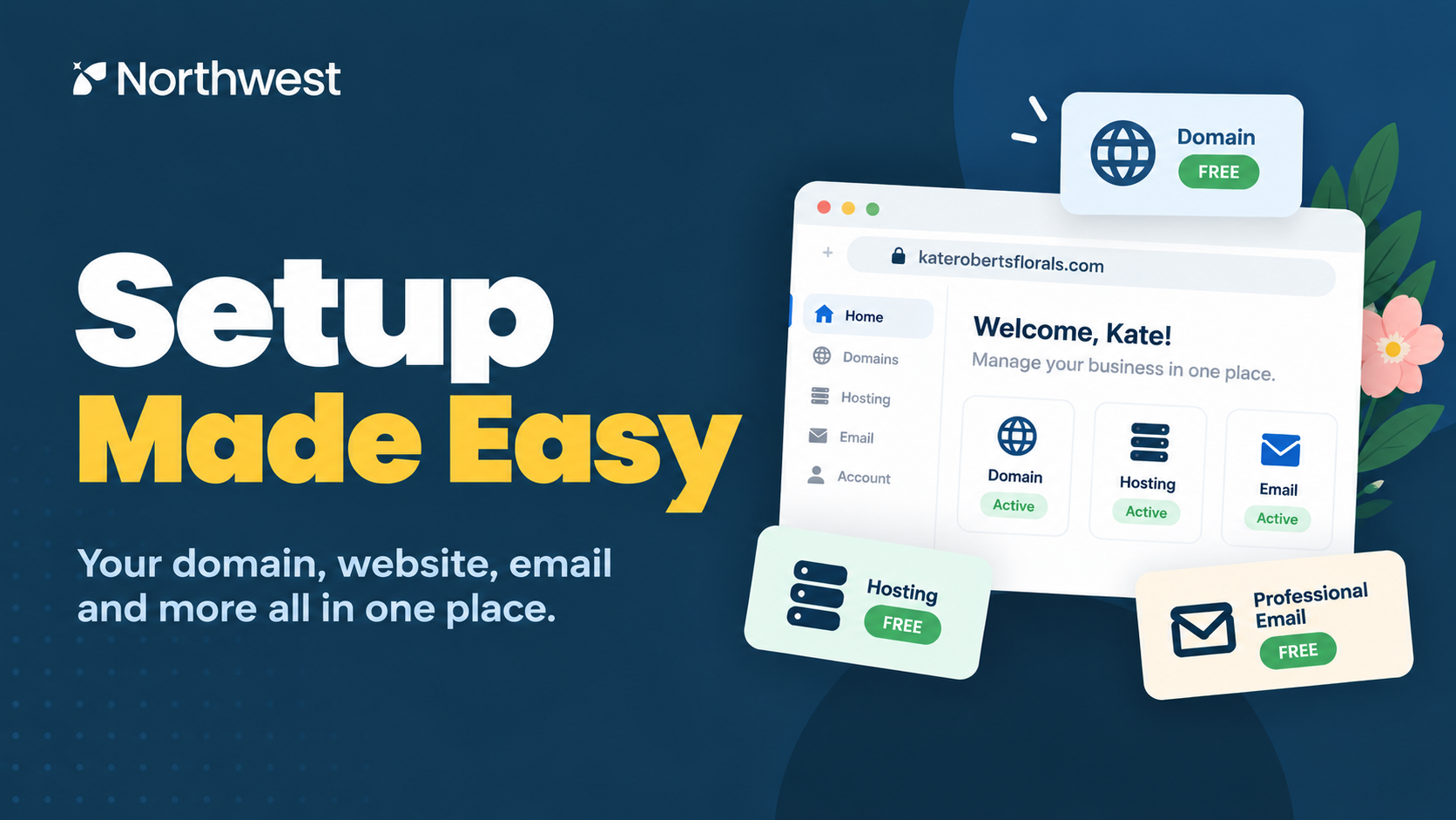 Play the domain walkthrough video: Setup made easy – your domain, website, email, and more, all in one place