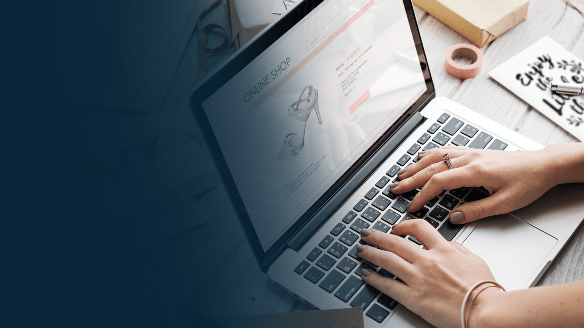 Hands searching for free domain on laptop